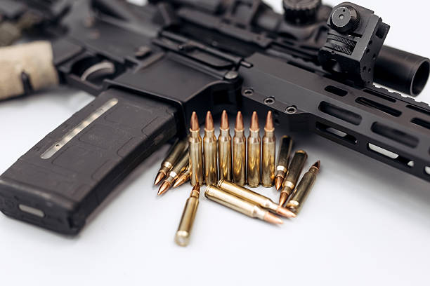 istock Close-up of rifle with ammunition 2210853442
