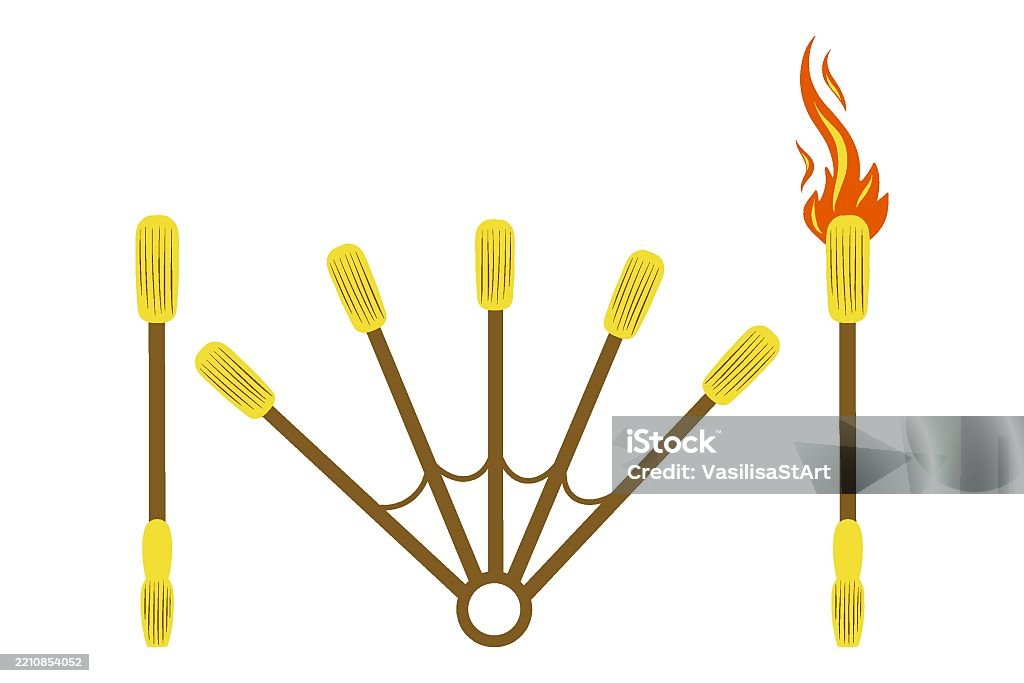 Fire Wacks Fire Wicks Fire Sticks For Fire Performance Fireshow Wicks Vector Set ...