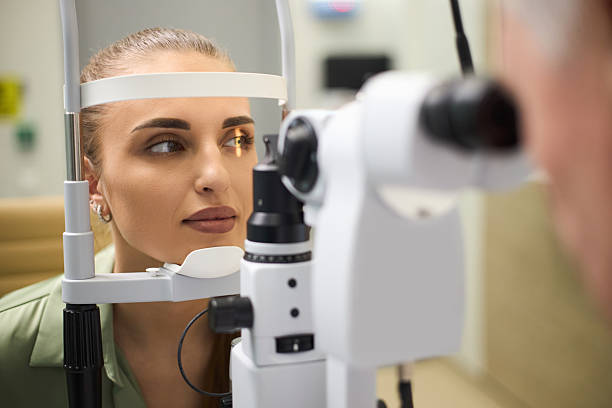 istock Undergoing Eye Examination with Medical Equipment 2210865122