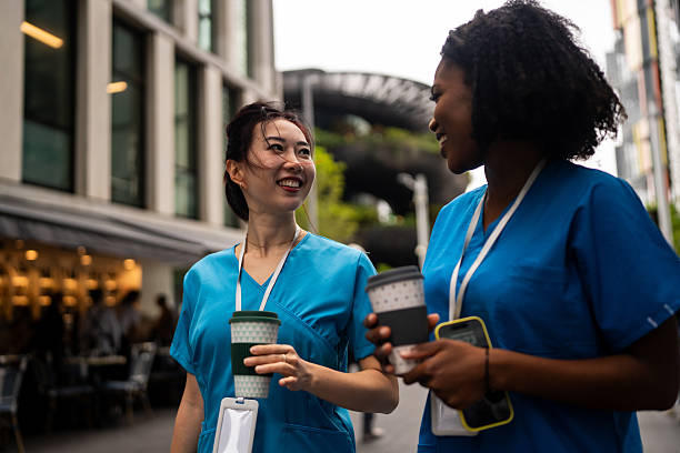 istock Urban Coffee Break for Nurses in Scrubs 2210868563