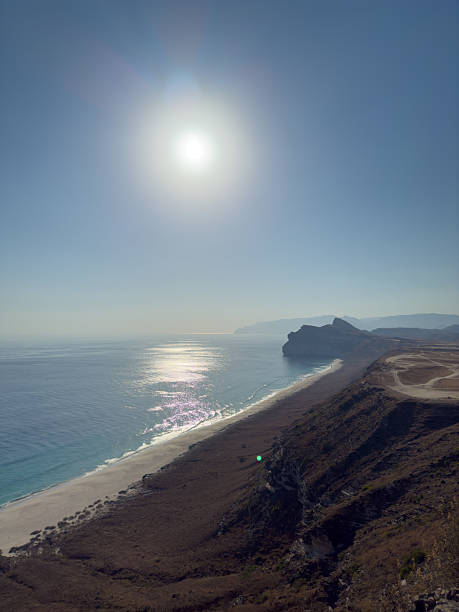 Iftalqoot beach view with dramatic coast and cliffs in Salalah, Southern Oman, Middle East