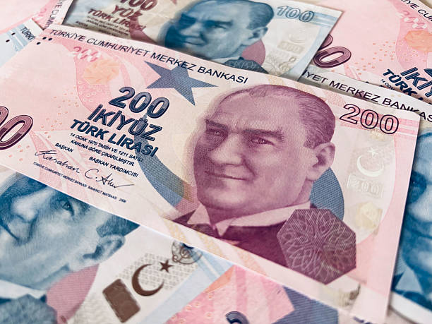 istock Turkish Banknotes featuring currency values of 100 and 200 Lira 2210873443