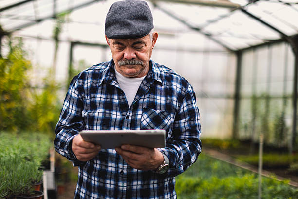 istock An older man in a greenhouse 2210877575