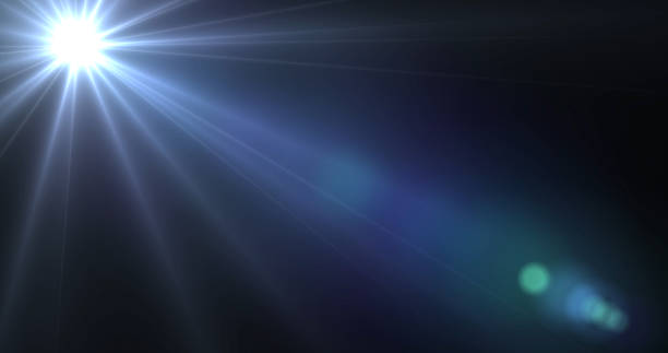 istock Light leak transition pack overlay template. Cinema-style film burn overlay for footage and video graphics. Light beam innovative paparazzi flash. Reflective light beam flair transition black bg. 2210877954
