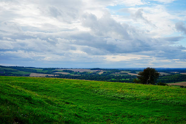 Views over green countryside and rolling hills