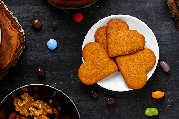 istock Various sweet food on black background. 2210882633