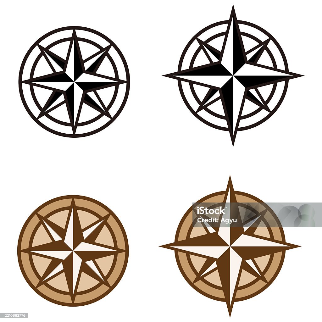 Compass Simpel A Simple Compass With 4 Variations Stock Illustration - Download Image ...
