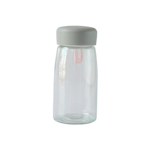 istock Empty glass milk bottle on a white background. 2210885496