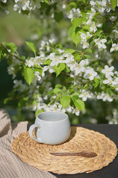 istock Enjoying coffee surrounded by blooming flowers in a sunlit garden 2210888575