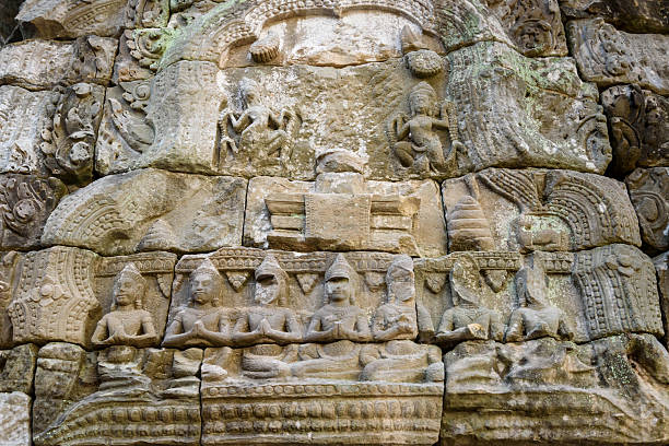 istock Bas-relief Sculpture at Prasat Ta Prohm Siem Reap, Cambodia. 2210889769