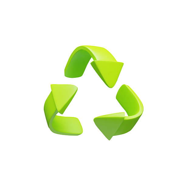 istock Recycle sign 3D cartoon plastic style vector icon, realistic recycling eco symbol, green tree arrows looping in triangle 2210896378