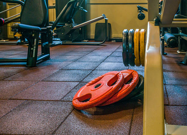 istock Weights and dumbbells for gym equipment 2210897994