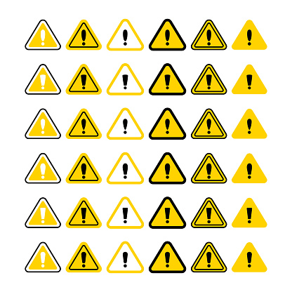 Caseous Sign Caution Sign Bundle Set Traits Sign Symbol Triangle Shape Caution Sign ...