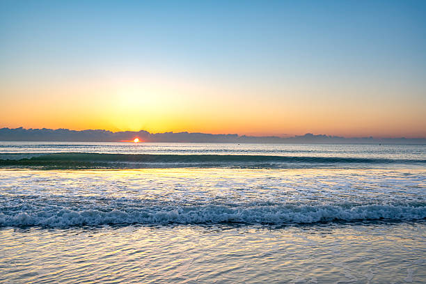 Vibrant spring sunrise at Cocoa Beach in Central Florida USA