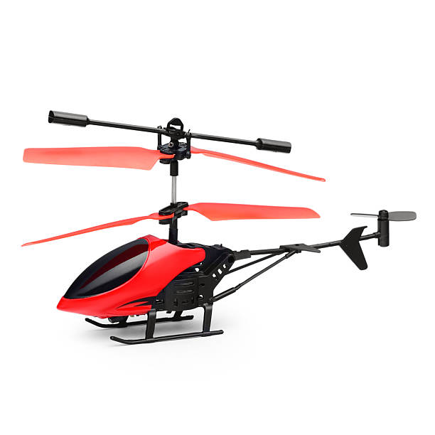 istock A toy red RC helicopter on a white background. 2210901437