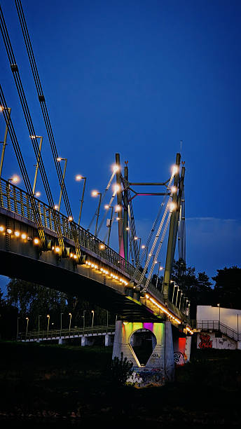 istock bridge over romanian river at sunset in april 2210905659