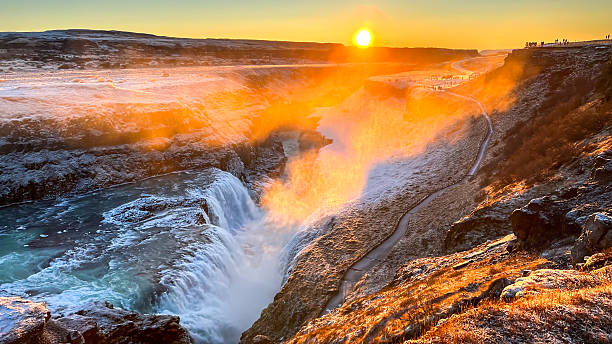 istock Sunset at Iceland Gullfoss Waterfall. 2210906634