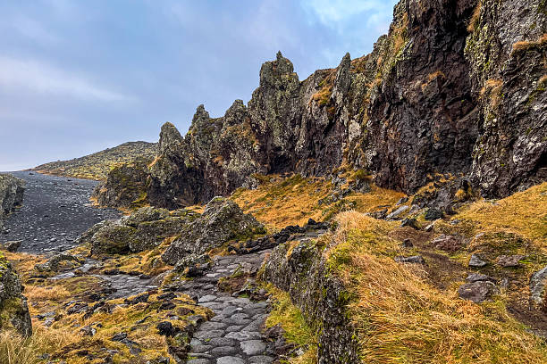 istock Iceland Dimmuborgir volcanic rock formations in lava field. 2210906640