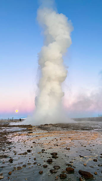 istock Iceland Strokkur Geyser erupting at sunset. 2210906643
