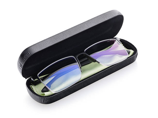 istock Reading glasses, antiglare with diopters in an open leather case, isolated on white background, unbranded 2210910982