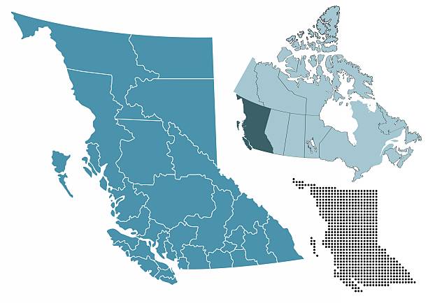 istock Set maps of British Columbia province 2210911219