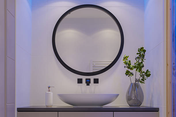 Modern small bathroom interior design with shower