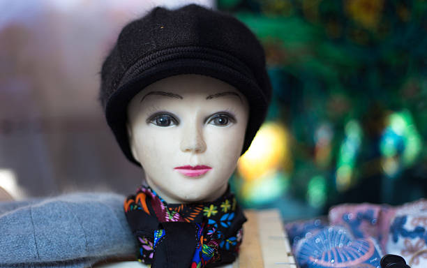 Paris, France: Retail Display Female Mannequin Wearing Cap and Scarf