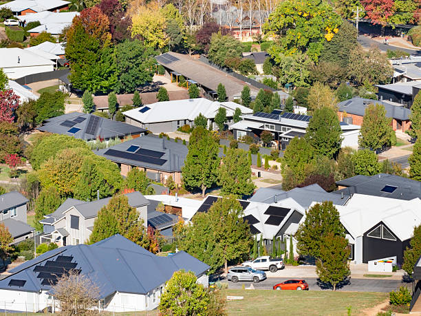 istock High angle view of houses and trees 2210922804