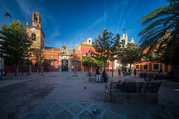 Seville, Spain - April 10, 2023: Aerial view of Sevilla skyline, Andalusia.
