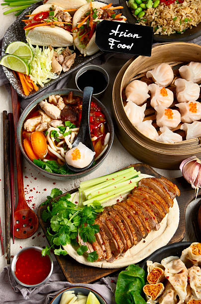 Assorted dishes of traditional Chinese cuisine.