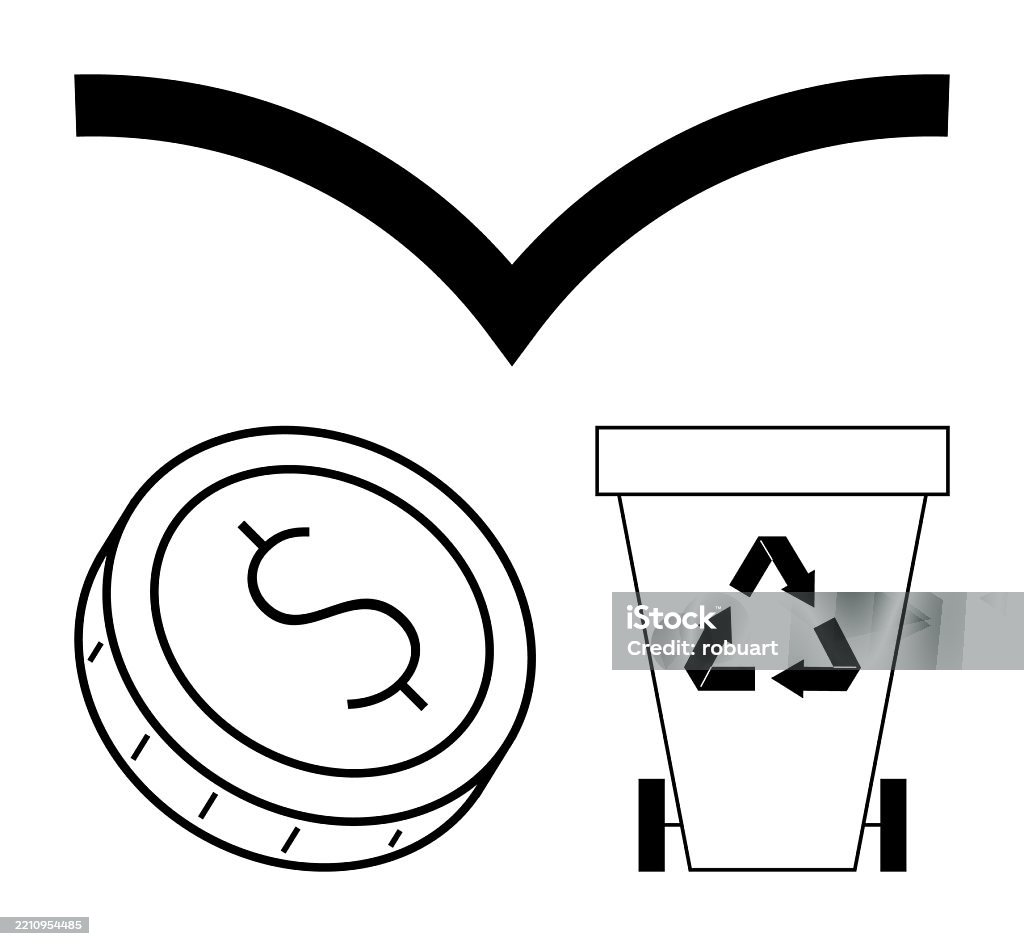 Environmental Commitment Sign Environmental Commitment Featuring Recycling Bin Coin With Dollar Sign ...
