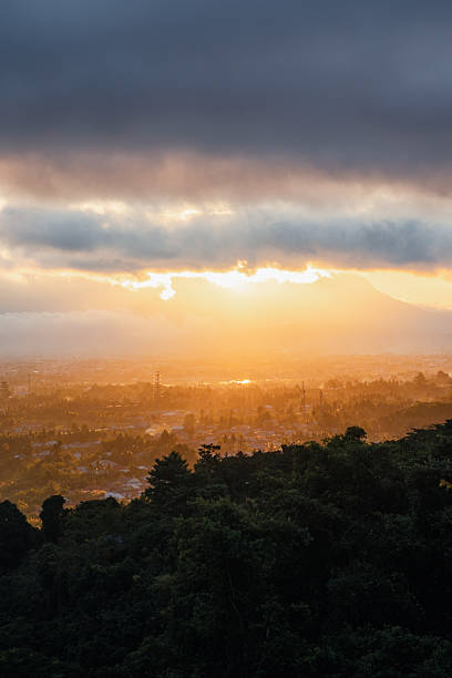 istock Sunrise Over Cityscape with Mountains 2210955541
