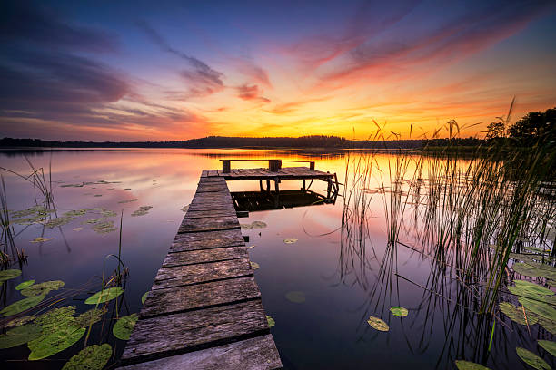 istock Beautiful summer sunrise over lake 2210964424
