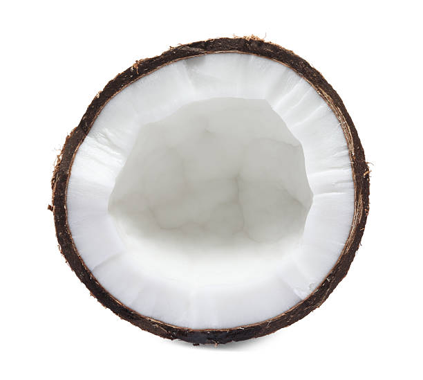 istock Half of cracked coconut isolated on white 2210968540