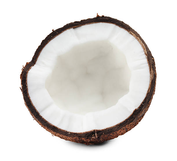 istock Half of cracked coconut isolated on white 2210968546