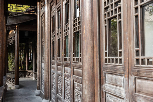 istock Chinese traditional wooden door 2210969969