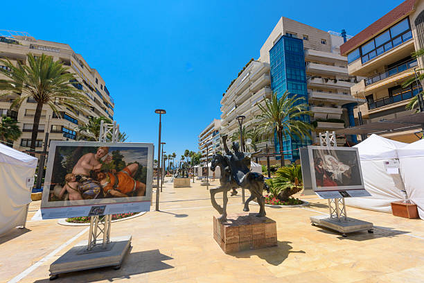 Marbella, Spain - August 03, 2024: Esculturas de Dali, Tourist attraction in Marbella.