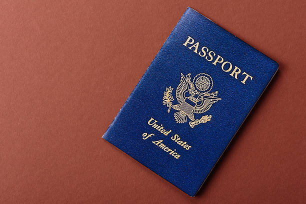 istock US passport for travelling, flying and doing business. USA document 2210994168