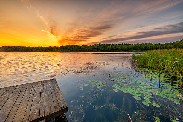 istock Beautiful summer sunrise over lake 2210994282