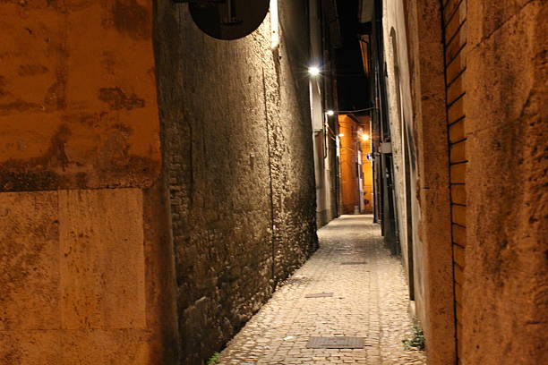 A street in the city of Rabat (near Mdina) at night. Malta