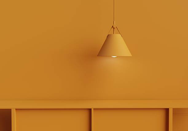 istock 3D Monochrome Mustard Yellow contemporary table with empty space for your product display. 2211007962