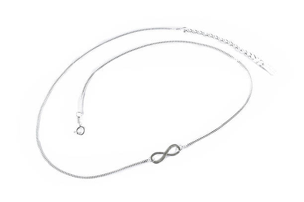 istock Silver chain on white background minimalist design perfect for everyday wear and elegant jewelry collections 2211026741