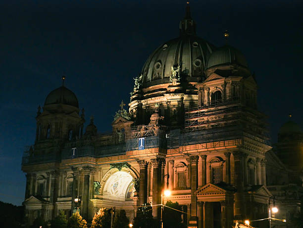 Berlin, Germany - October 15, 2025: Illumination show on the facade of Berlin Cathedral (Berliner Dom) during 2025 Festival of Lights in Berlin city, Germany