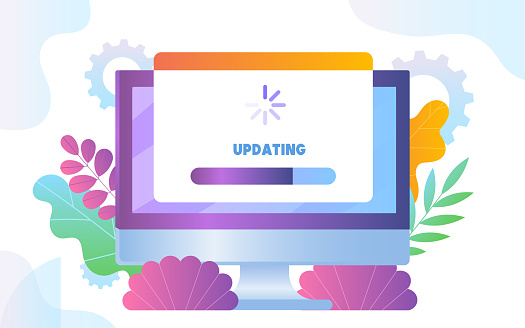 Software Updating Concept Computer With Update Progress Bar Software ...