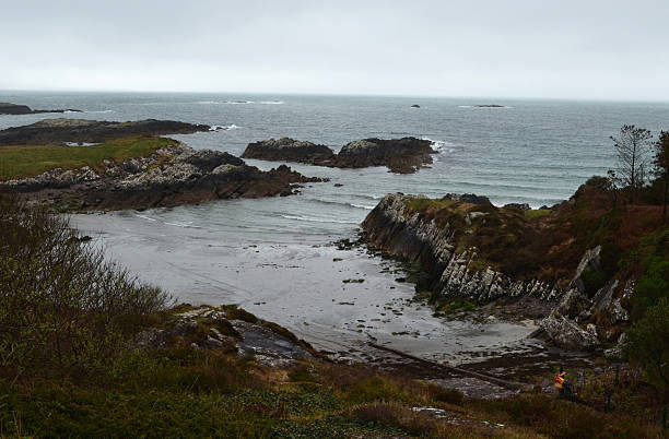 Scenic rural seascape with rugged bluffs on the Ring of Kerry.
