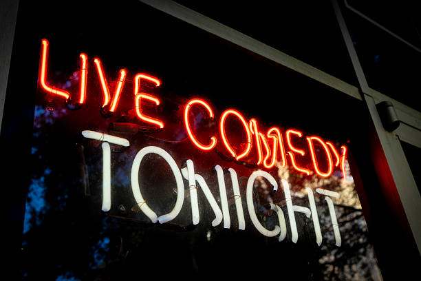 istock Sign advertising comedy club 2211041753