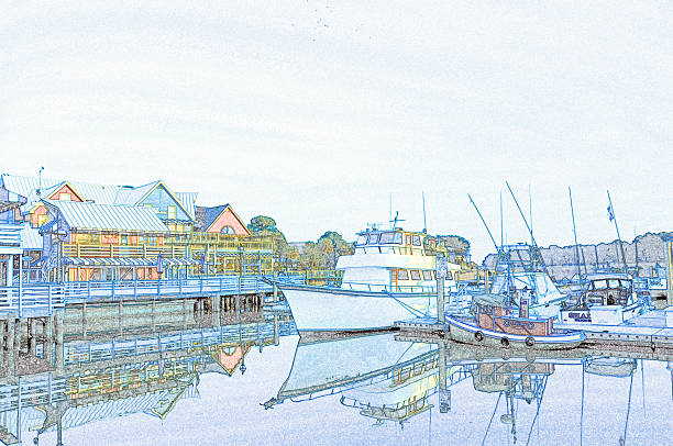 istock Southbeach Marina-Colored Pencil -Hilton Head Island SC 2211042731