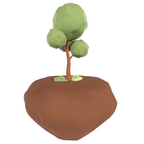 istock Tree with green foliage and brown base isolated on white background 2211047415