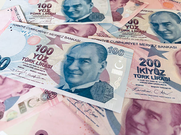 istock Turkish Banknotes featuring currency values of 100 and 200 Lira 2211048922