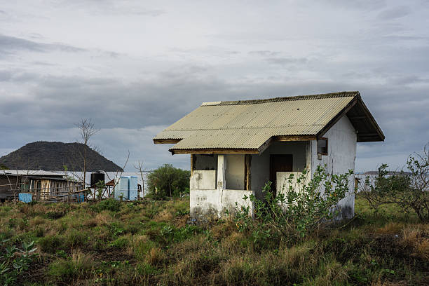 Small houses on beach, Lombok